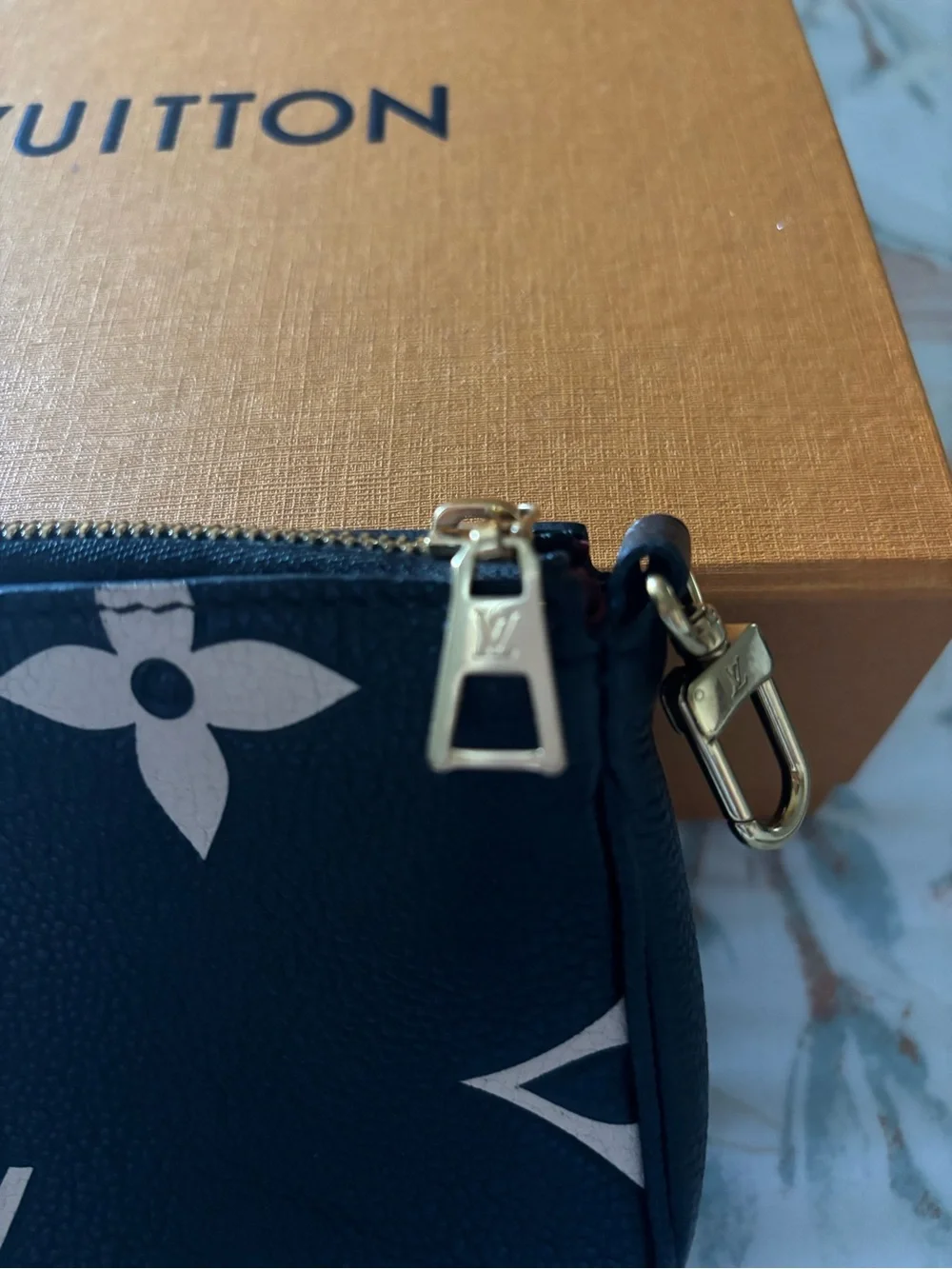Louis Vuitton Black & Cream Monogram Mini Shoulder Pochette